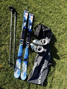 Narty buty SALOMON 144 cm + kijki i pokrowce