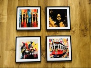 Zestaw 4 ramek wraz z grafikami HD 40x40 cm