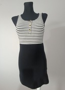 Czarno-biała sukienka mini firmy Dunnes używana rozmiar 38/10