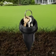 Ukryty schowek na klucze w kształcie ogrodowej konewki