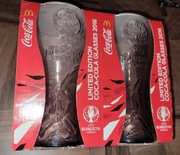 EURO 2016 Coca-Cola szklanki różowe szkło oryginalnie zapakowane McDonalds