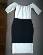 Piękna sukienka hiszpanka Missguided XS czarno - biała sukienka 