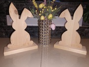 Zające wielkanocne z drewna