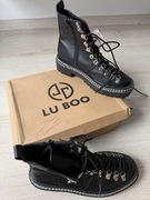 Nowe czarne botki - sznurowane + zamek Lu boo rozmiar 38