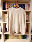 Monki kremowy sweter oversize strukturalny bawełna XS / S / M