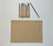 Zestaw do linorytu – dłuta Marcinkowska (8) + płyta linoleum