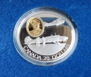 Kanada 20 Dolarów 1990 r Avro Anson, North Americano srebro ,Au,Certyfikat 