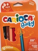 Kredki ołówkowe trójkątne dziecięce +2 Carioca Baby 10 kol.