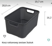 Kosz rattanowy zestaw 3sztuk
