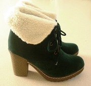 ZAMSZOWE BOTKI OCIEPLANE C.ZIELEŃ rozm. 36 (B041) 