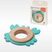 Gryzak silikonowy drewniany BabyOno Crab bez BPA - nowy