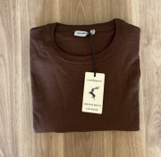 Sweter męski z wełną z merynosa i kaszmirem XL brązowy