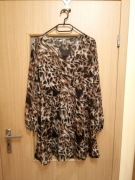 Sukienka mgiełka cętki panterka z halka 38/40 M/L 