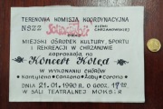Zaproszenie NSZZ Solidarność Chrzanów koncert kolęd chór 1990