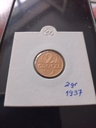 2 grosze 1937 w holderze 