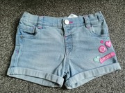 Szorty krótkie spodenki jeansowe 92 98 F&F 