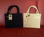 Torba bag jutowa jute czarny beżowy mała Westfordmill