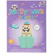 Dekoracja na przyjęcia PANDA Figurki z plastra miodu 6 sztuk