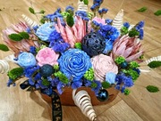 ZIMOWY Flower Box | miedziany metalowy pojemnik + świece sojowe PREMIUM