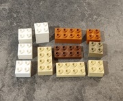 Lego Duplo klocki 11 różnych  białe, beżowe, brązowe