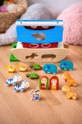 Drewniana Arka Noego – sorter + figurki