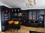 Meble Swarzędz -czarne dębowe, stylizowane, retro, kredens