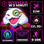 League of Legends LoL UNRANKED smurf lvl 30 konto EUW 20+ Champions