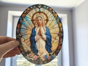 Dekoracja okienna majowa Maryja NMP witrażyk