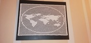 Obraz szydełkowy "Mapa świata", oryginalna ozdoba