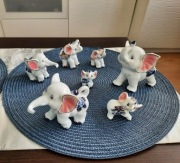 Stare figurki porcelanowe słoniki słonie PRL