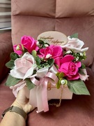 Torebka bukiet z kwiatami mydlanymi na różne okazje