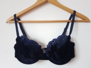 Granatowy biustonosz 85B Passionata welurowy