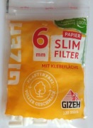 Filtr Gizeh Slim 6mm z powierzchnią klejącą.
