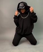 bluza z kapturem i spodnie garnitur.  Kerel czarny