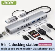 Acer adapter rozdzielacz hub USB USB C czytnik kart TF SD RJ45 9 in 1