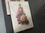 ALBUM na zdjęcia drewniany wklejany kwiaty