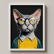 Hipsterski kot - grafika na plakacie na A3