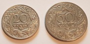 Zestaw monet 1923 r. - 20, 50 gr + 10 gr gratis