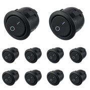 KCD1-5 Czarny okrągły przełącznik kołyskowy 10 szt.