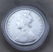 Indie 1 Rupia 1879 r Wiktoria srebro 917 