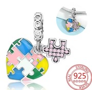 Srebrny Nowy Charms Prezent na Walentynki Love