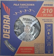 Piła tarczowa widiowa 210/30 40 zębów 