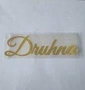 Naprasowanka Druhna 20x6 cm złoty brokat