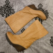 Kozaki damskie zamszowe zimowe na koturnie Ryłko r.40 - bardzo dobry stan