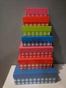 Pudełka kartonowe ozdobne 7szt od dużych do małych