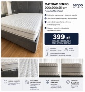 Materac 200x200 Senpo 25 cm | MicroModal | Wysoki komfort | Wilanów | TANIO