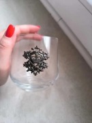 Stare szklanki z metalowym herbem PRL retro vintage