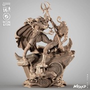 Thor vs Loki Marvel Avengers MCU 61 cm Diorama Figurka 1/6 Ręcznie Malowana