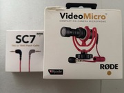 Mikrofon pojemnościowy RODE Video Micro jak nowy + gratis SC7 TRS to TRRS