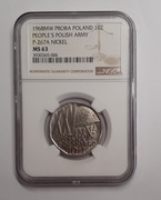 PRÓBA Nikiel 10 zł 1968 Ludowe Wojsko Polskie NGC MS63